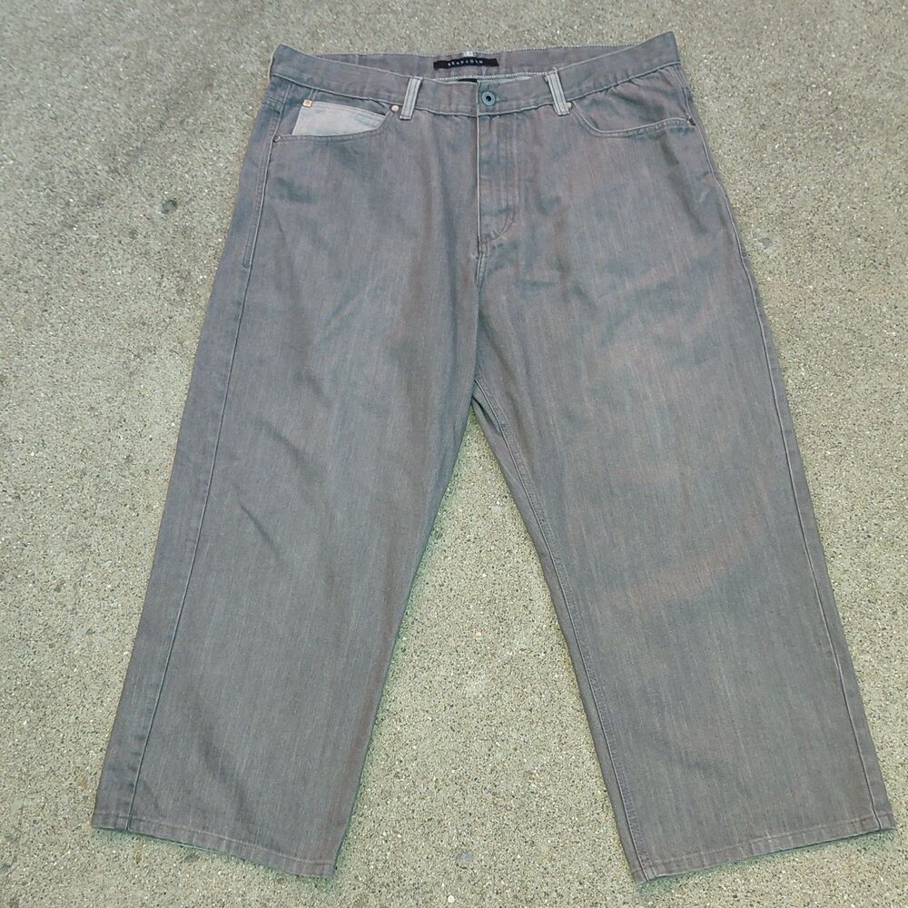 Sean John Mens Gray Straight Leg Denim Jeans Size 40 Hip Hop Y2K Relaxed Classic